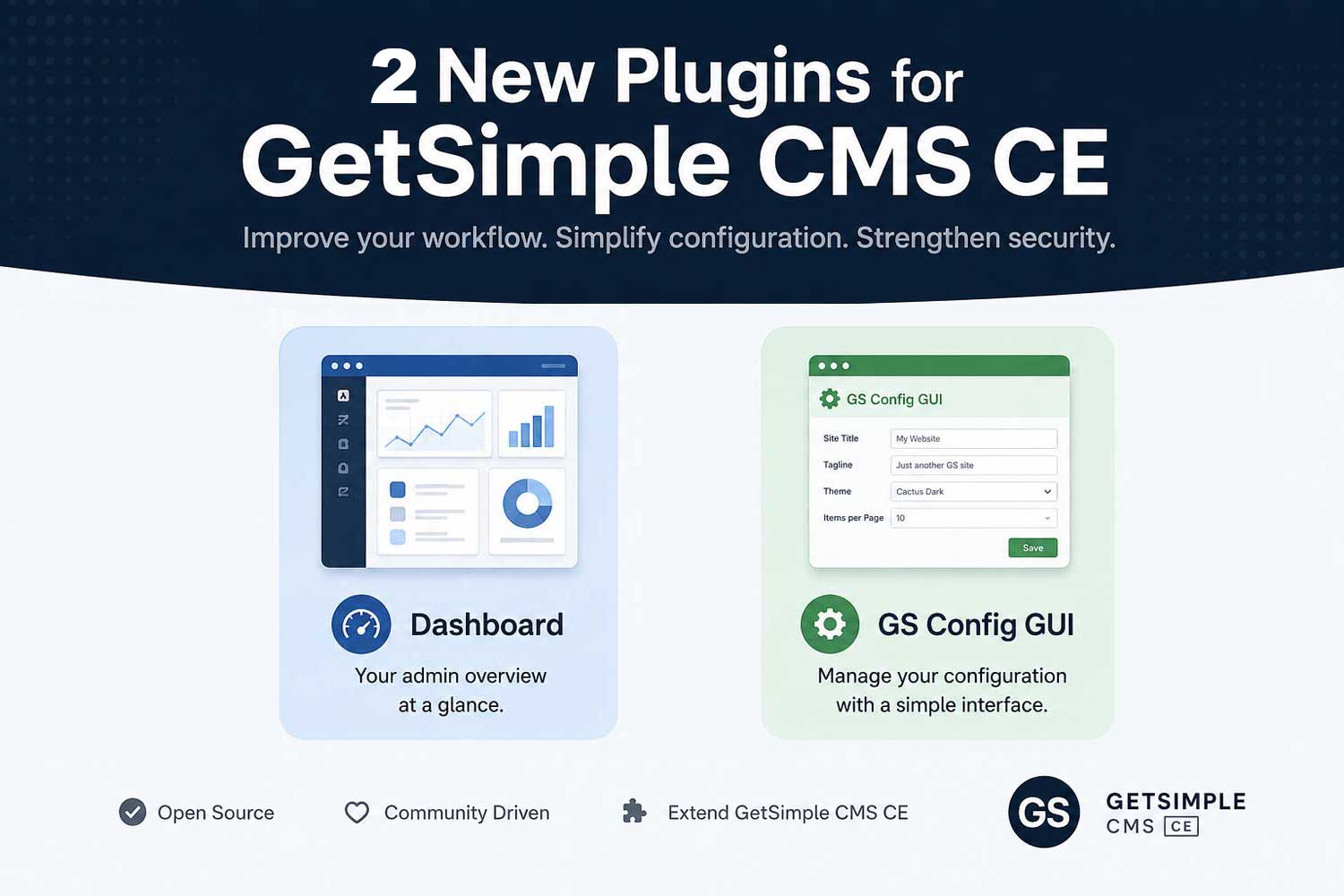 Two New Plugins: Dashboard & GS Config GUI